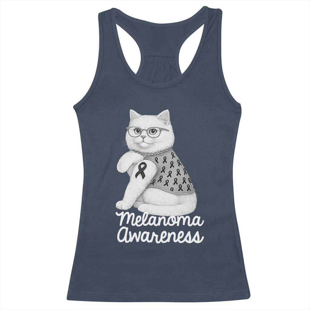 British Shorthair Skin Cancer Awareness Racerback Tank Top Melanoma Fighter Cat Gift