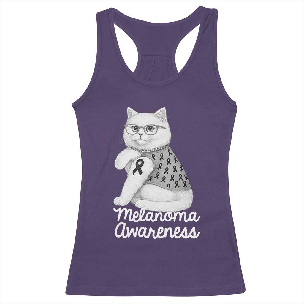 British Shorthair Skin Cancer Awareness Racerback Tank Top Melanoma Fighter Cat Gift