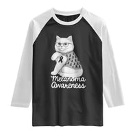British Shorthair Skin Cancer Awareness Raglan Shirt Melanoma Fighter Cat Gift