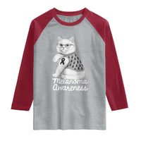 British Shorthair Skin Cancer Awareness Raglan Shirt Melanoma Fighter Cat Gift