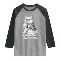 British Shorthair Skin Cancer Awareness Raglan Shirt Melanoma Fighter Cat Gift