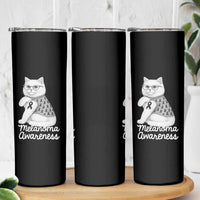British Shorthair Skin Cancer Awareness Skinny Tumbler Melanoma Fighter Cat Gift