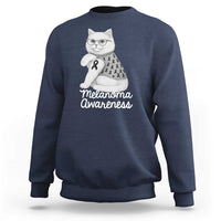 British Shorthair Skin Cancer Awareness Sweatshirt Melanoma Fighter Cat Gift