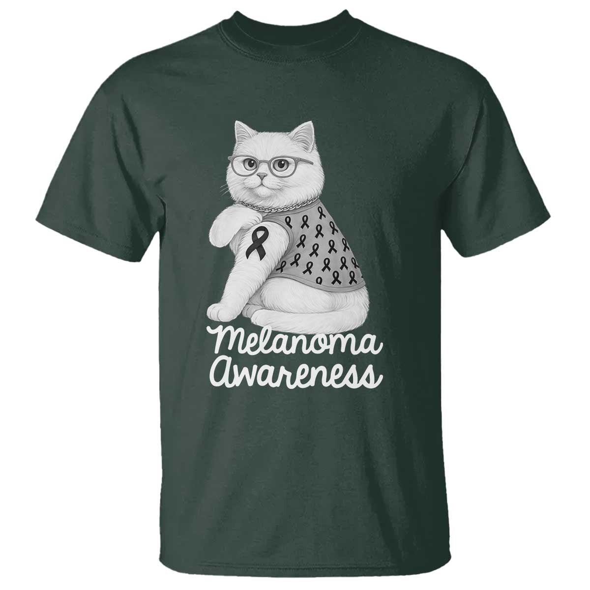 British Shorthair Skin Cancer Awareness T Shirt Melanoma Fighter Cat Gift