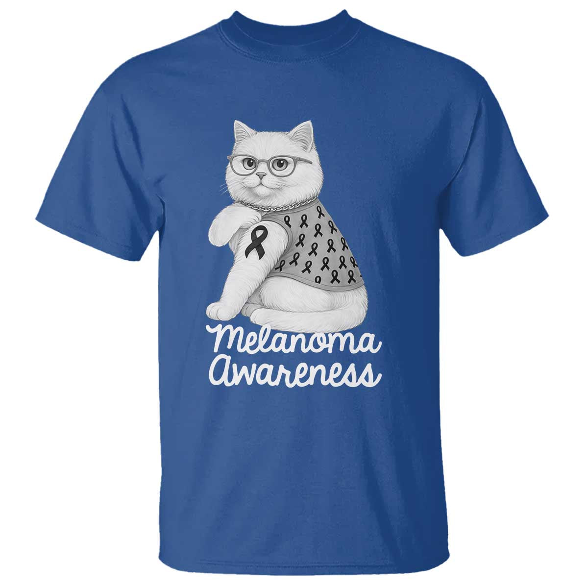 British Shorthair Skin Cancer Awareness T Shirt Melanoma Fighter Cat Gift