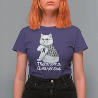 British Shorthair Skin Cancer Awareness T Shirt For Women Melanoma Fighter Cat Gift