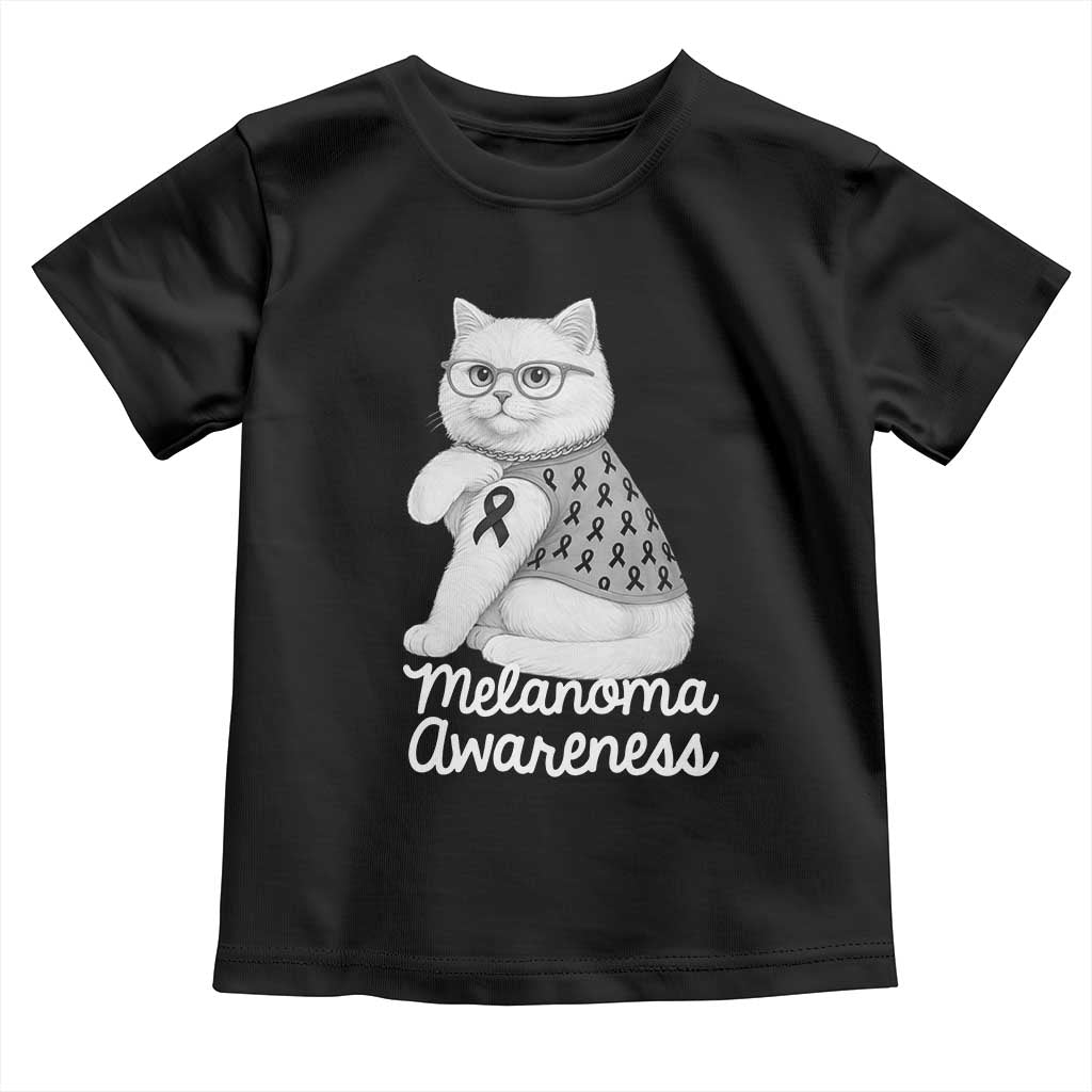 British Shorthair Skin Cancer Awareness Toddler T Shirt Melanoma Fighter Cat Gift