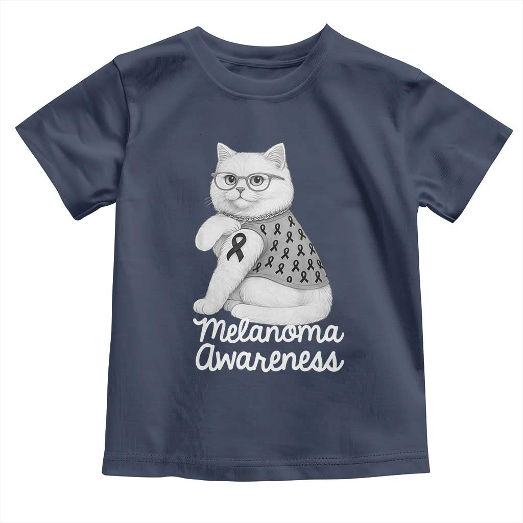 British Shorthair Skin Cancer Awareness Toddler T Shirt Melanoma Fighter Cat Gift