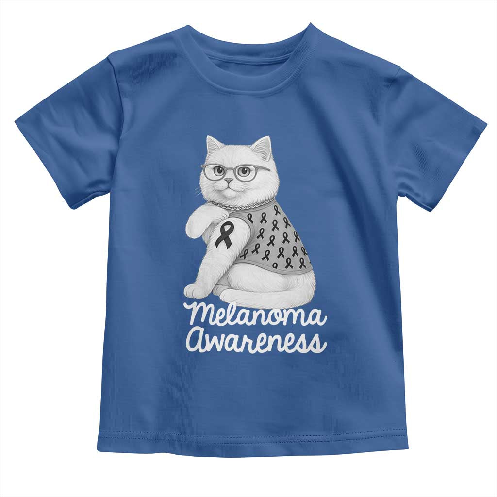 British Shorthair Skin Cancer Awareness Toddler T Shirt Melanoma Fighter Cat Gift