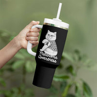 British Shorthair Skin Cancer Awareness Tumbler With Handle Melanoma Fighter Cat Gift