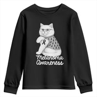 British Shorthair Skin Cancer Awareness Youth Sweatshirt Melanoma Fighter Cat Gift
