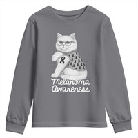 British Shorthair Skin Cancer Awareness Youth Sweatshirt Melanoma Fighter Cat Gift