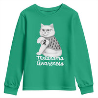 British Shorthair Skin Cancer Awareness Youth Sweatshirt Melanoma Fighter Cat Gift