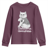 British Shorthair Skin Cancer Awareness Youth Sweatshirt Melanoma Fighter Cat Gift