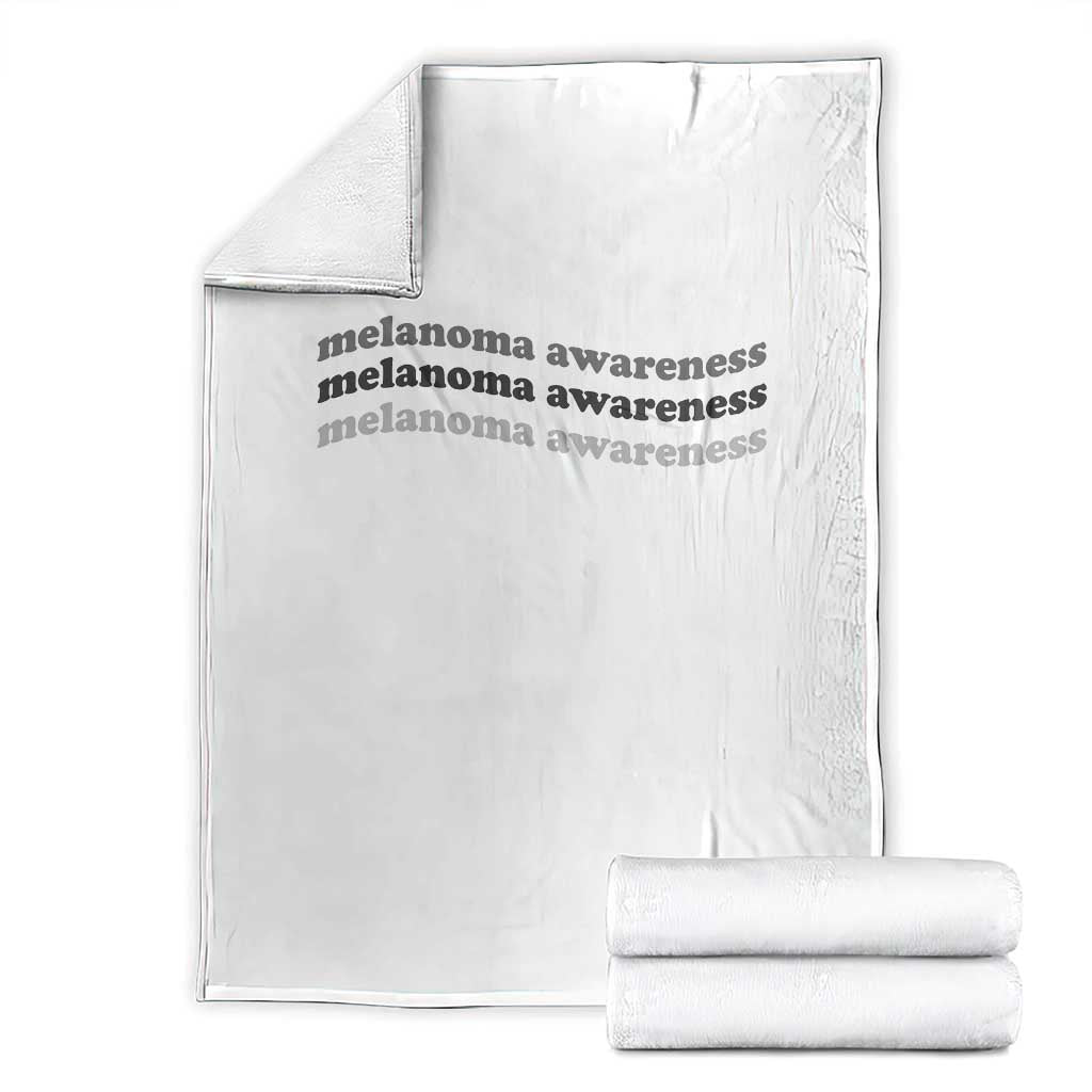 Melanoma Groovy Wavy Typography Throw Blanket Skin Cancer Warrior Gift