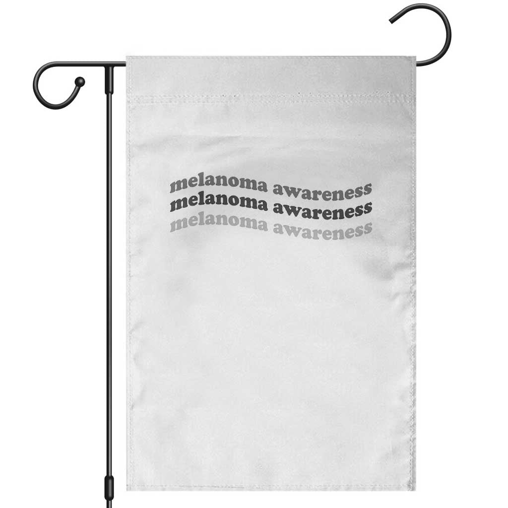 Melanoma Groovy Wavy Typography Garden Flag Skin Cancer Warrior Gift