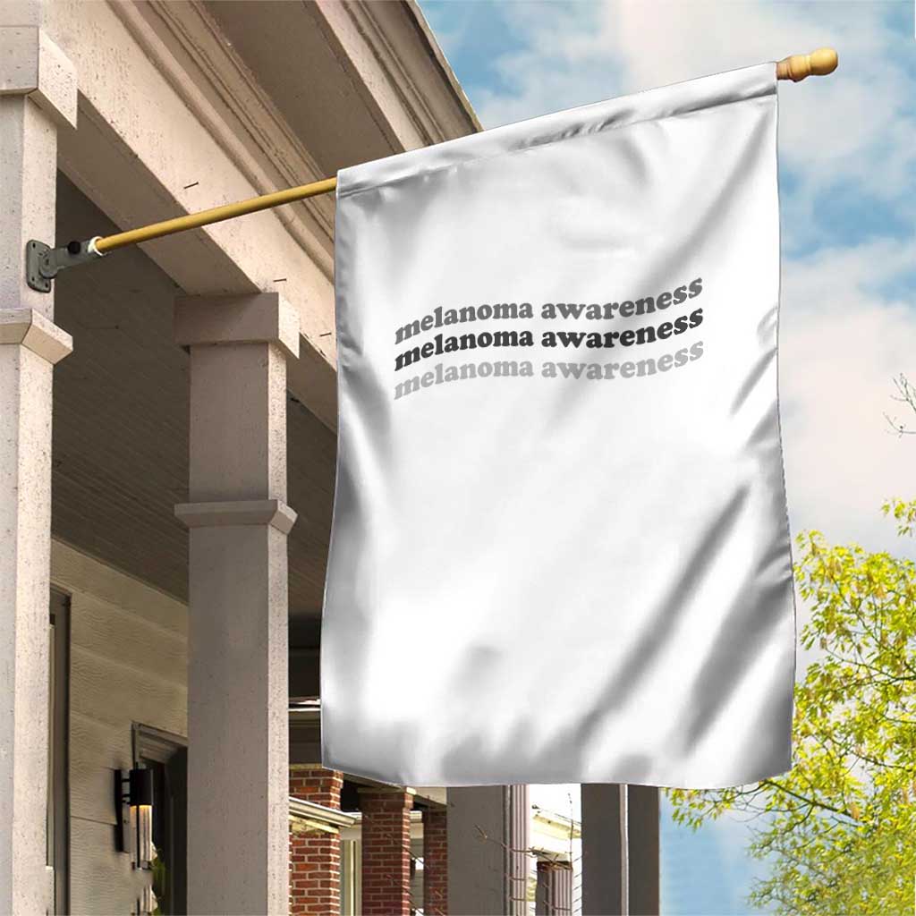 Melanoma Groovy Wavy Typography Garden Flag Skin Cancer Warrior Gift