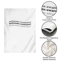 Melanoma Groovy Wavy Typography Garden Flag Skin Cancer Warrior Gift