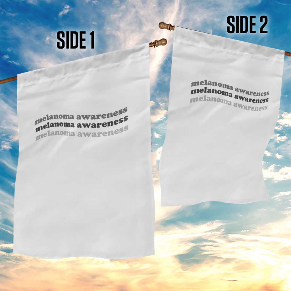 Melanoma Groovy Wavy Typography Garden Flag Skin Cancer Warrior Gift
