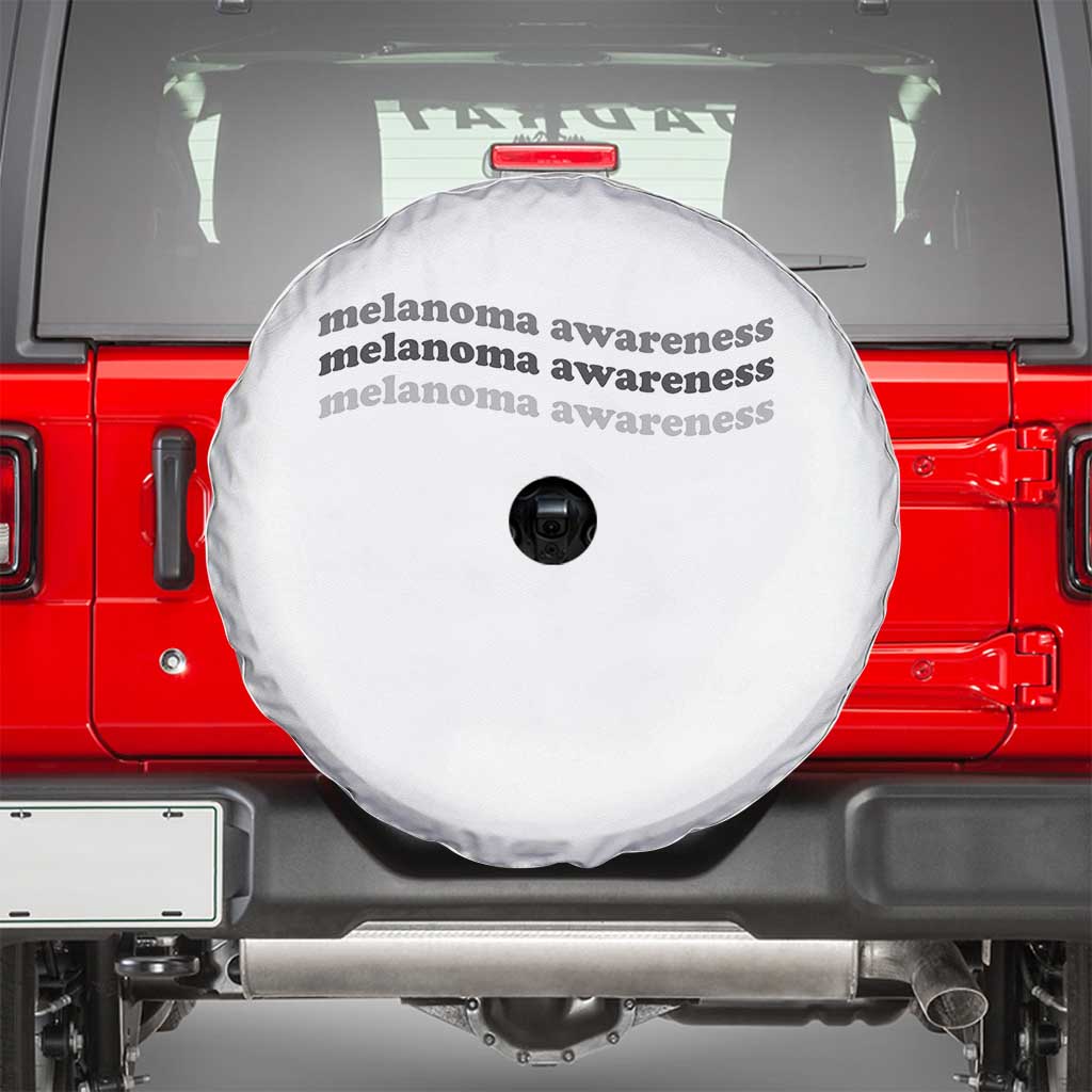 Melanoma Groovy Wavy Typography Spare Tire Cover Skin Cancer Warrior Gift