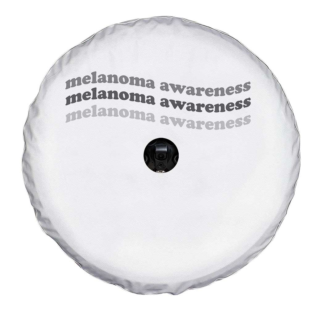Melanoma Groovy Wavy Typography Spare Tire Cover Skin Cancer Warrior Gift