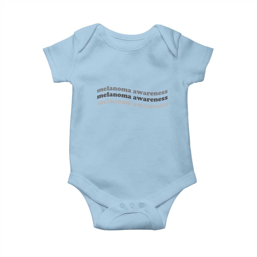 Melanoma Groovy Wavy Typography Baby Onesie Skin Cancer Warrior Gift