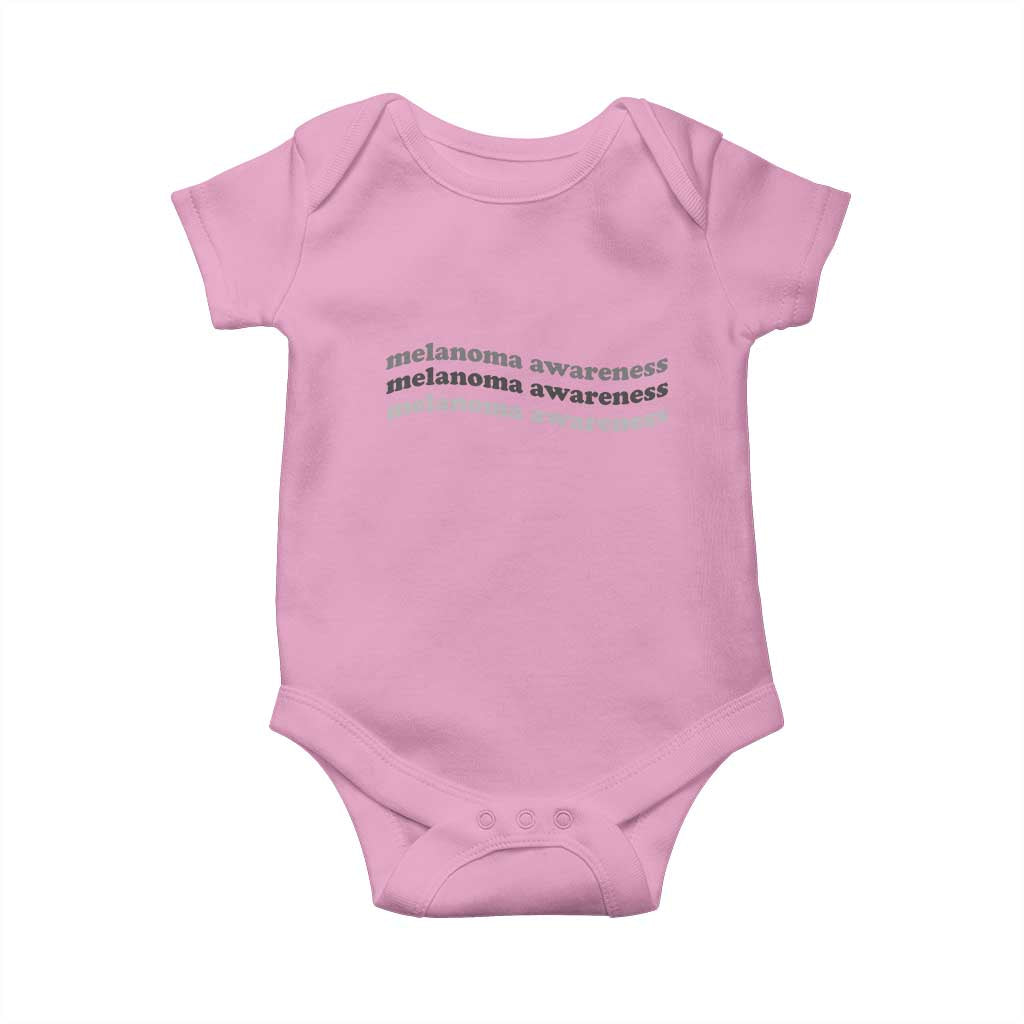 Melanoma Groovy Wavy Typography Baby Onesie Skin Cancer Warrior Gift