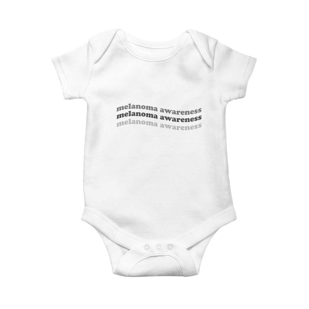 Melanoma Groovy Wavy Typography Baby Onesie Skin Cancer Warrior Gift