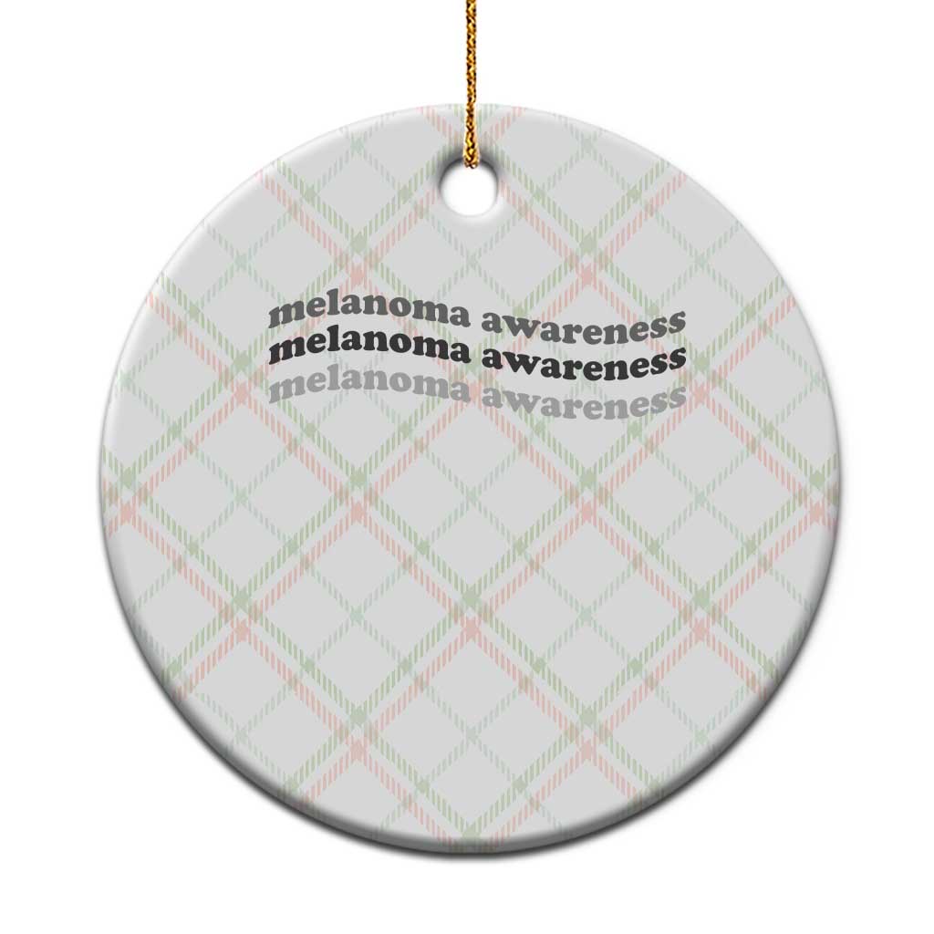 Melanoma Groovy Wavy Typography Ceramic Ornament Skin Cancer Warrior Gift