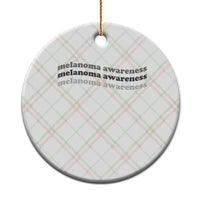 Melanoma Groovy Wavy Typography Ceramic Ornament Skin Cancer Warrior Gift