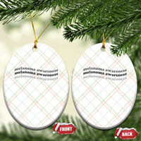 Melanoma Groovy Wavy Typography Ceramic Ornament Skin Cancer Warrior Gift