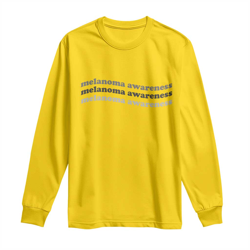 Melanoma Groovy Wavy Typography Long Sleeve Shirt Skin Cancer Warrior Gift