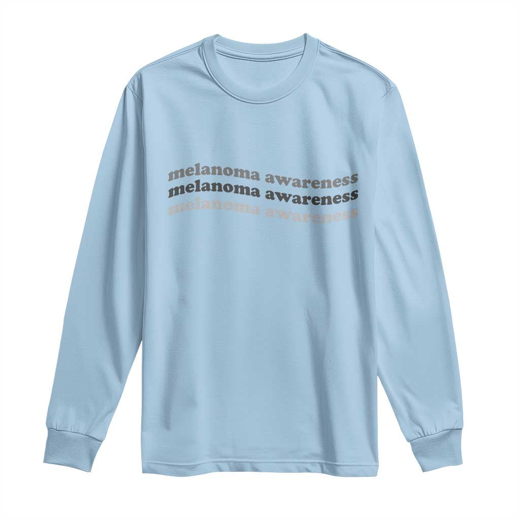 Melanoma Groovy Wavy Typography Long Sleeve Shirt Skin Cancer Warrior Gift