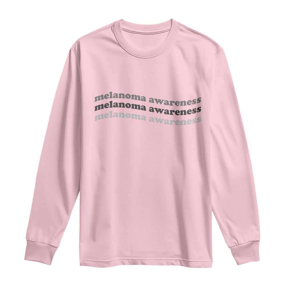 Melanoma Groovy Wavy Typography Long Sleeve Shirt Skin Cancer Warrior Gift