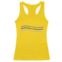 Melanoma Groovy Wavy Typography Racerback Tank Top Skin Cancer Warrior Gift