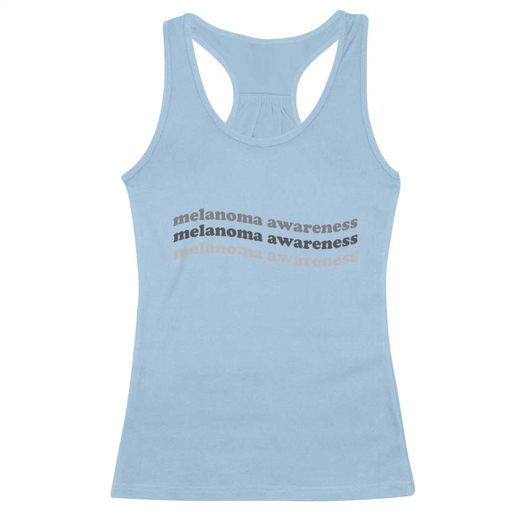 Melanoma Groovy Wavy Typography Racerback Tank Top Skin Cancer Warrior Gift