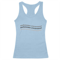 Melanoma Groovy Wavy Typography Racerback Tank Top Skin Cancer Warrior Gift