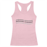 Melanoma Groovy Wavy Typography Racerback Tank Top Skin Cancer Warrior Gift