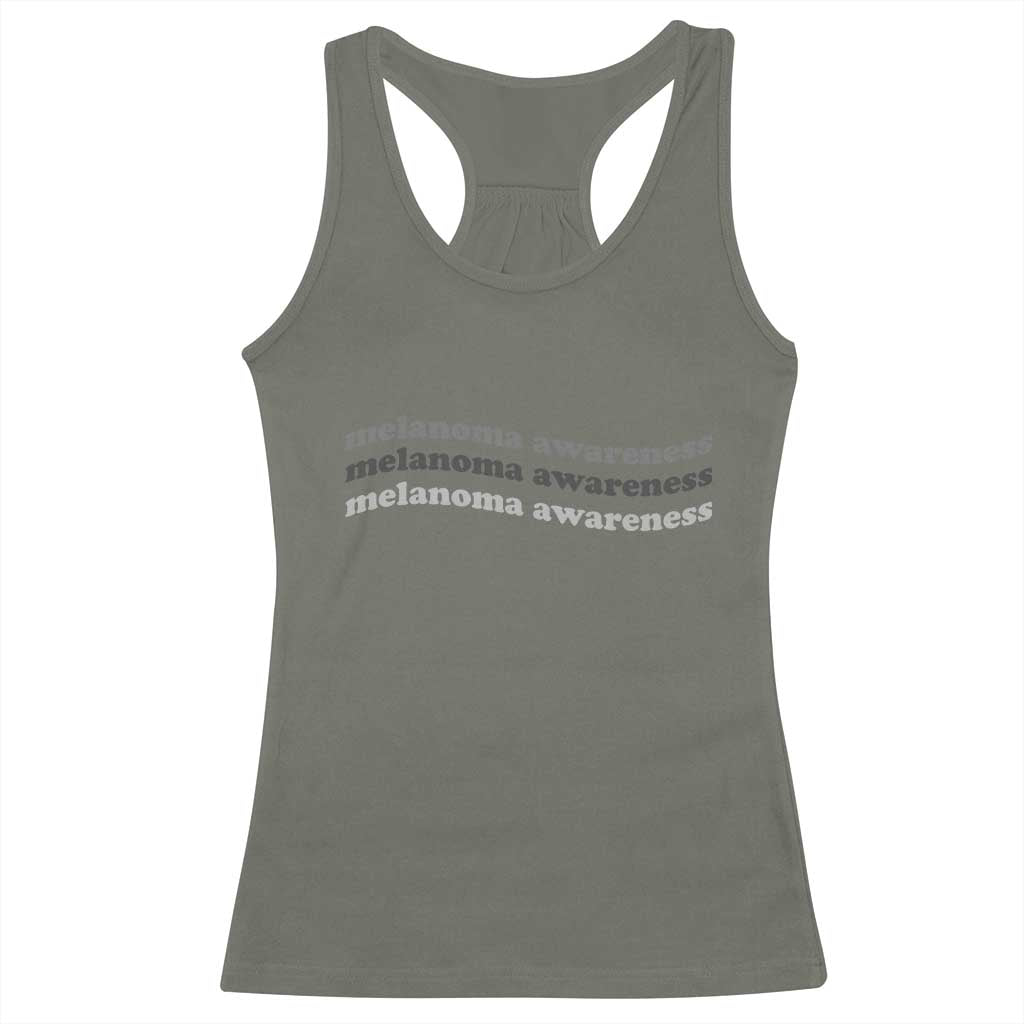 Melanoma Groovy Wavy Typography Racerback Tank Top Skin Cancer Warrior Gift