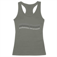 Melanoma Groovy Wavy Typography Racerback Tank Top Skin Cancer Warrior Gift