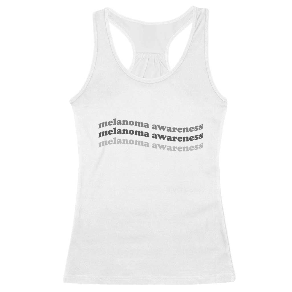 Melanoma Groovy Wavy Typography Racerback Tank Top Skin Cancer Warrior Gift