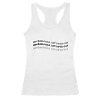 Melanoma Groovy Wavy Typography Racerback Tank Top Skin Cancer Warrior Gift