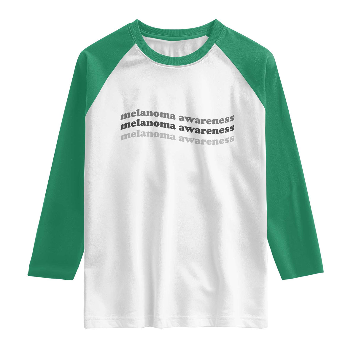 Melanoma Groovy Wavy Typography Raglan Shirt Skin Cancer Warrior Gift