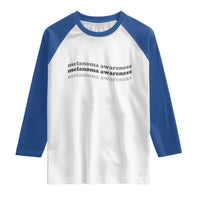 Melanoma Groovy Wavy Typography Raglan Shirt Skin Cancer Warrior Gift