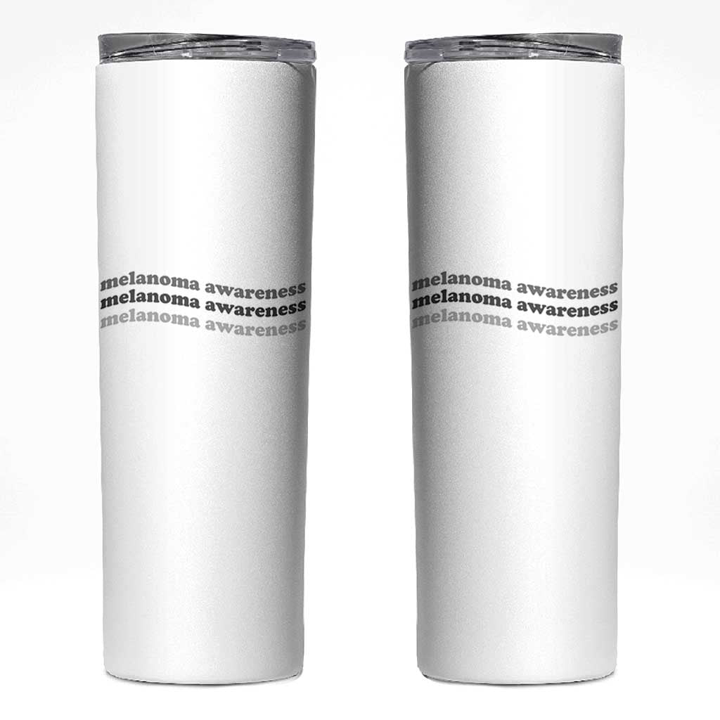 Melanoma Groovy Wavy Typography Skinny Tumbler Skin Cancer Warrior Gift