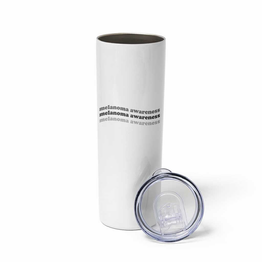 Melanoma Groovy Wavy Typography Skinny Tumbler Skin Cancer Warrior Gift