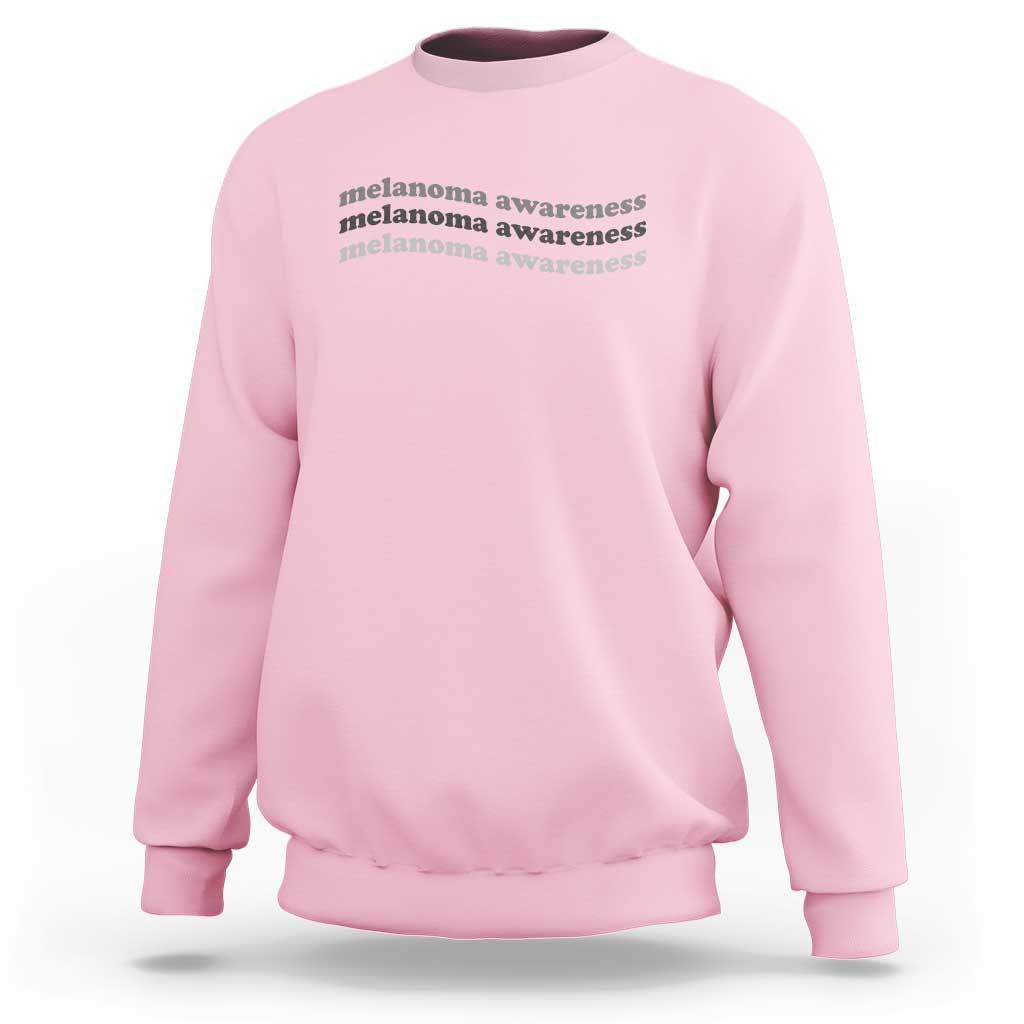 Melanoma Groovy Wavy Typography Sweatshirt Skin Cancer Warrior Gift