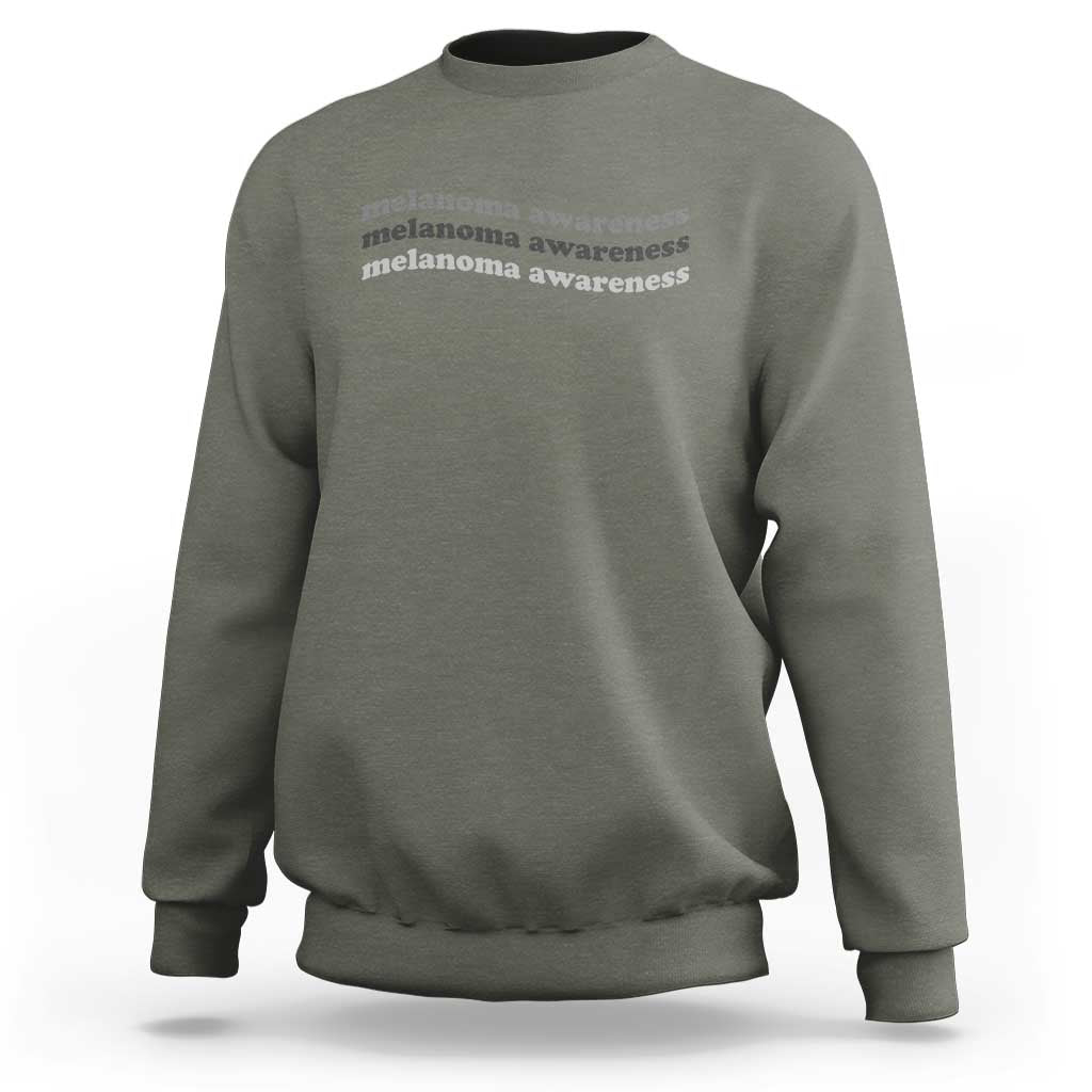 Melanoma Groovy Wavy Typography Sweatshirt Skin Cancer Warrior Gift