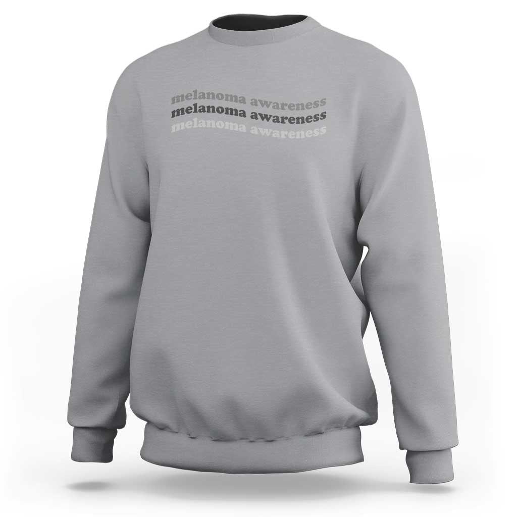 Melanoma Groovy Wavy Typography Sweatshirt Skin Cancer Warrior Gift