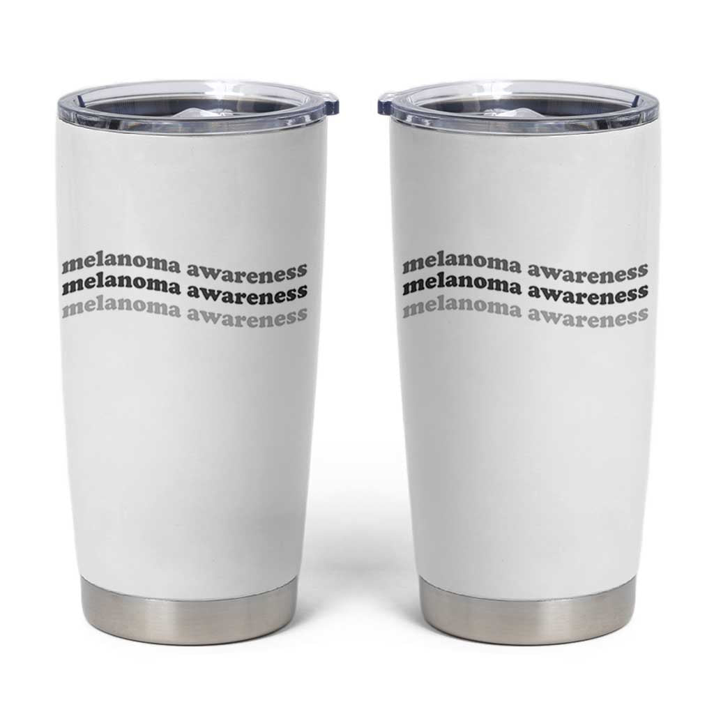 Melanoma Groovy Wavy Typography Tumbler Cup Skin Cancer Warrior Gift